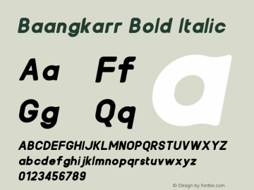 Baangkarr Bold Italic Version 1.000图片样张