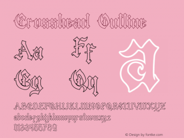 Crosshead Outline Version 1.001;Fontself Maker 3.5.4图片样张