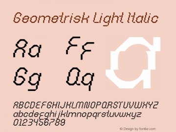 Geometrisk Light Italic Version 1.010 | web-TT图片样张