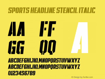 SPORTSHEADLINESTENCIL-Italic 1.000图片样张