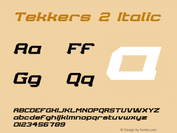 Tekkers2-Italic Version 1.000图片样张