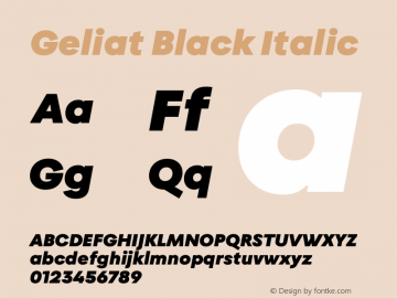 Geliat Black Italic Version 1.000 | web-TT图片样张