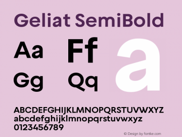 Geliat SemiBold Version 1.000 | web-TT图片样张