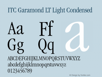 ITC Garamond LT Light Condensed 006.000图片样张