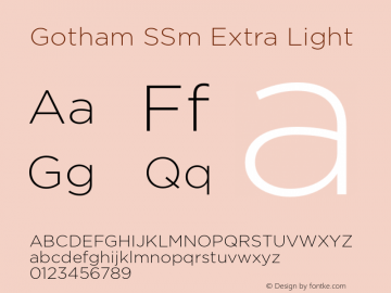 Gotham SSm Extra Light Regular Version 2.200图片样张