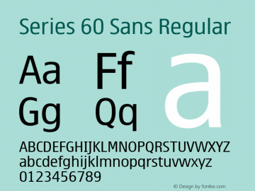 Series 60 Sans Regular Version 4.198图片样张