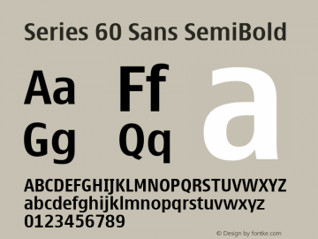 Series 60 Sans SemiBold Version 4.198图片样张