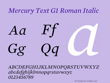 MercuryTextG1-Italic Version 1.302 Pro | web-TT图片样张