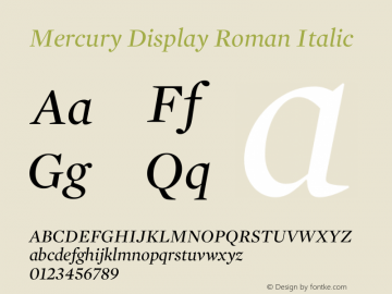 MercuryDisplay-Italic Version 1.301 | web-TT图片样张