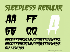 Sleepless Version 1.00;August 18, 2021;FontCreator 13.0.0.2683 64-bit图片样张