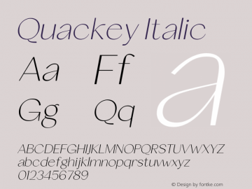 Quackey Italic Version 1.000图片样张