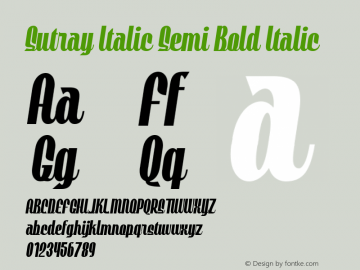 Sutray Italic Semi Bold Italic Version 1.000图片样张