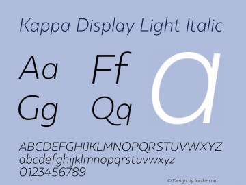 KappaDisplay-LightItalic Version 1.000 | wf-rip DC20170215图片样张