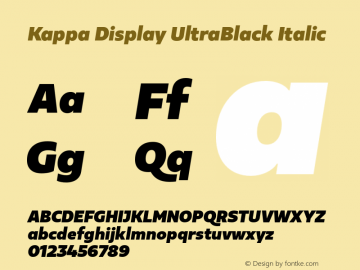 KappaDisplay-UltraBlackItalic Version 1.000 | wf-rip DC20170215图片样张