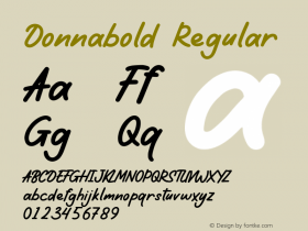 Donnabold Version 1.000;October 8, 2021;FontCreator 14.0.0.2794 64-bit图片样张