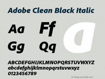 AdobeClean-BlackIt Version 5.003;PS 2.000;hotconv 1.0.70;makeotf.lib2.5.5900图片样张