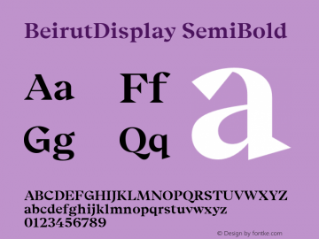 BeirutDisplay-SemiBold Version 7.000图片样张