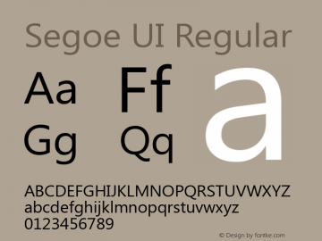 Segoe UI Regular Version 5.12 Font Sample