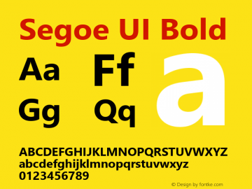 Segoe UI Bold Version 5.32 Font Sample