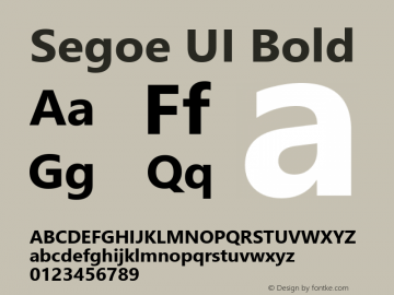 Segoe UI Bold Version 5.35 Font Sample