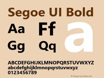 Segoe UI Bold Version 5.48 Font Sample