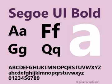 Segoe UI Bold Version 5.52 Font Sample