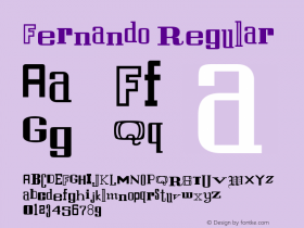 Fernando Regular The IMSI MasterFonts Collection, tm 1995, 1996 IMSI (International Microcomputer Software Inc.)图片样张