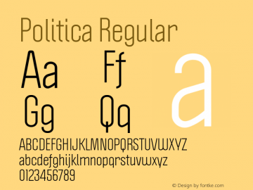 Politica Regular 001.000 Font Sample