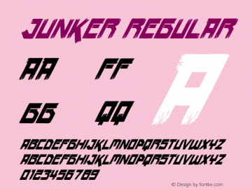 Junker Regular Version 1.00;September 21, 2021;FontCreator 13.0.0.2683 64-bit图片样张