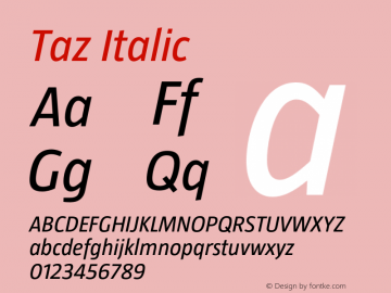 Taz Italic Version 4.002图片样张