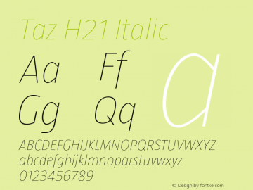 Taz H21Italic Version 4.002图片样张