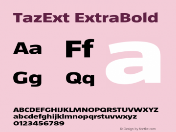 TazExt ExtraBold Version 1.007图片样张