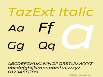 TazExt Italic Version 1.007图片样张