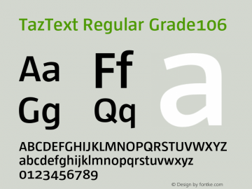 TazText RegularGrade106 Version 1.008图片样张