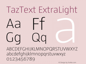 TazText ExtraLight Version 1.008图片样张