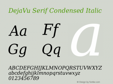 DejaVu Serif Condensed Italic Version 2.30图片样张