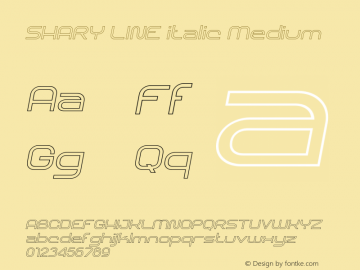 SHARY LINE italic Medium Version 1.000图片样张