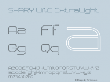 SHARY LINE ExtraLight Version 1.000图片样张