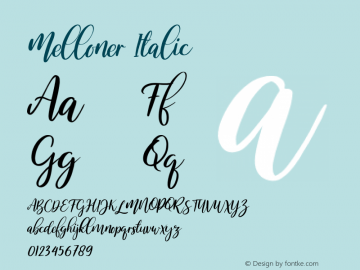 Melloner Italic Version 1.000图片样张