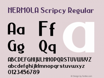 NERMOLA Scripcy Regular Version 1.000图片样张