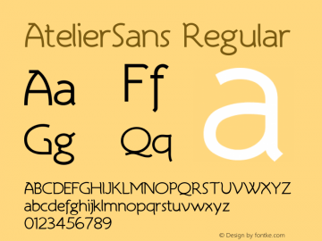 AtelierSans Regular Converted from e:\nickfo~1\ATS_____.TF1 by ALLTYPE图片样张