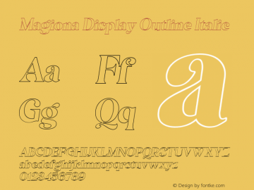 Magiona Display Outline Italic Version 1.000图片样张