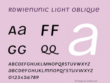 RdWienUnic Light Oblique Version 3.001;FEAKit 1.0图片样张