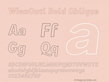 WienOutl Bold Oblique Version 3.000;FEAKit 1.0图片样张