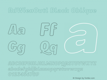 RdWienOutl Black Oblique Version 3.000;FEAKit 1.0图片样张