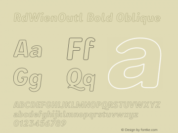 RdWienOutl Bold Oblique Version 3.000;FEAKit 1.0图片样张