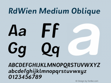 RdWien Medium Oblique Version 3.000;FEAKit 1.0图片样张