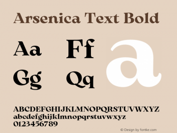 Arsenica Text Bold Version 0.003;hotconv 1.0.109;makeotfexe 2.5.65596图片样张