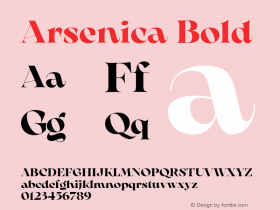 Arsenica Bold Version 0.003;hotconv 1.0.109;makeotfexe 2.5.65596图片样张