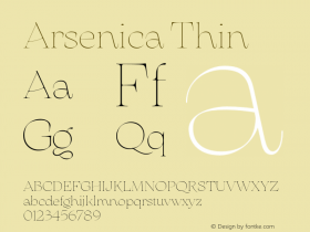 Arsenica Thin Version 0.003;hotconv 1.0.109;makeotfexe 2.5.65596图片样张